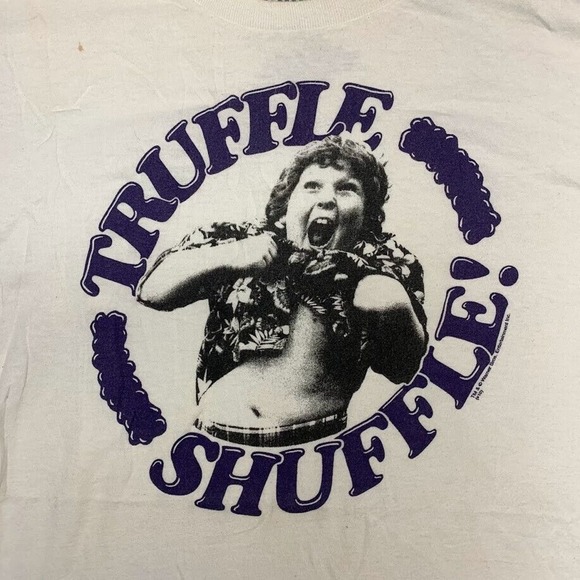 The Goonies Truffle Shuffle Graphic Tee Thrifted Vintage Style Size XL - Picture 2 of 9
